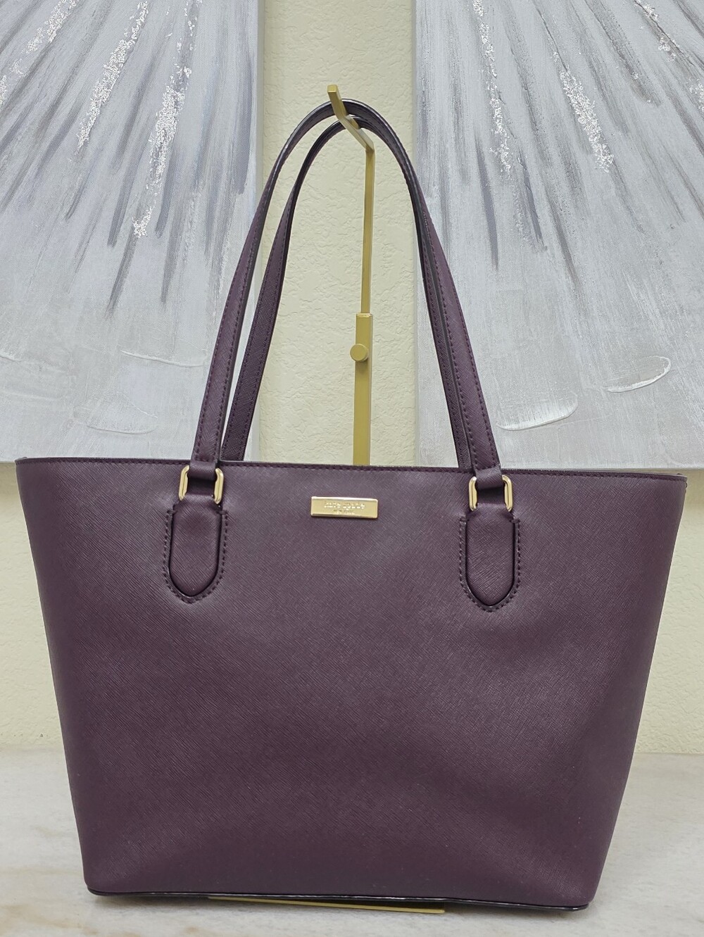 Kate Spade Laurel Way Small Dally Tote Plum Saffiano Leather WKRU4094